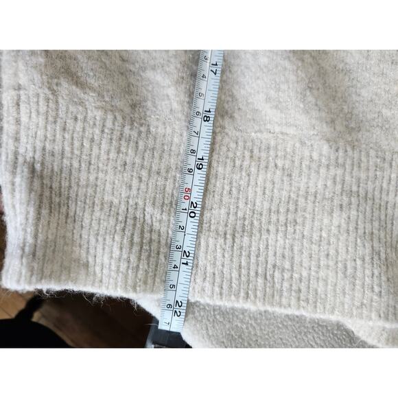 French Connection Sweater Medium Cream Long Sleeve Ruffle Wool Blend - Picture 7 of 8